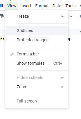 Disable Gridlines to make cells invisible