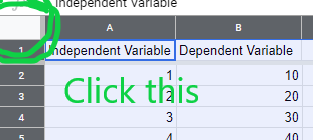 Select All Cells in Google Sheets