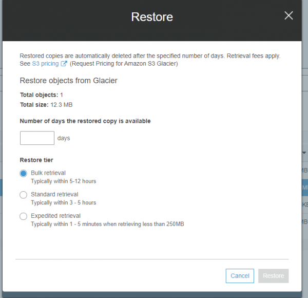 Easy Amazon Glacier Restore for Files and Folders Nathaniel Kam